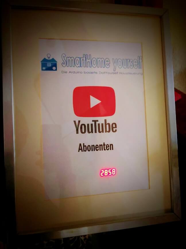 YouTube Abonnentenzahl auf einem Display anzeigen